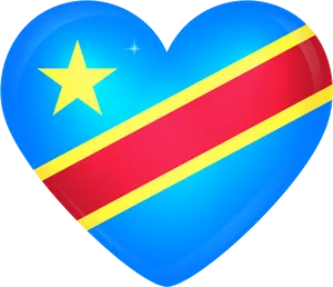Congo Love Heart Flag PNG image