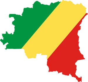 Congo Map Flag Overlay PNG image