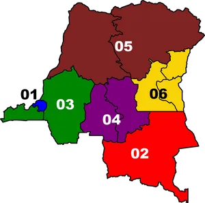 Congo_ Regions_ Map_ Color_ Coded PNG image