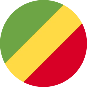 Congo Republic Flag Circle PNG image