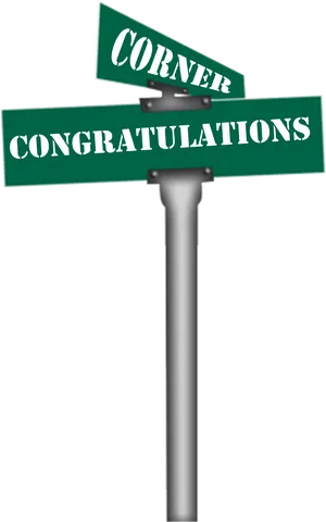 Congratulations Corner Street Sign PNG