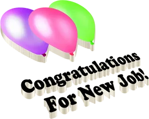Congratulations New Job Balloons PNG image
