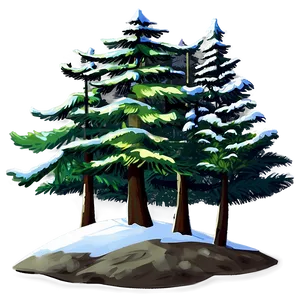 Coniferous Forest Clipart PNG Wht
