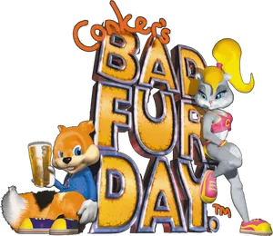 Conkers Bad Fur Day Characters PNG image