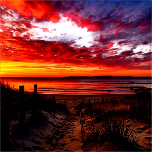 Connecticut Beach Sunset PNG 06202024