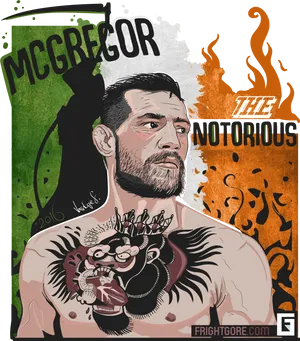 Conor Mc Gregor The Notorious Artwork PNG image