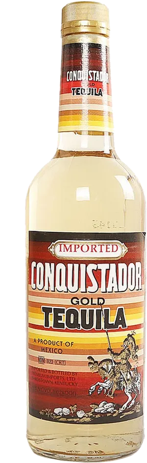 Conquistador Gold Tequila Bottle PNG image