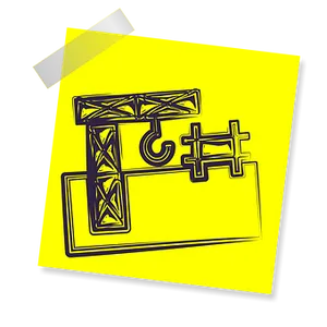 Construction Crane Graphicon Yellow Sticky Note PNG image