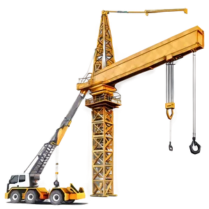 Construction Site Crane Sunset PNG Osc28