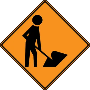 Construction Work Sign Graphic PNG image