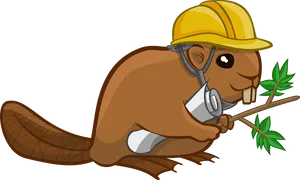 Construction Worker Squirrel Cartoon
