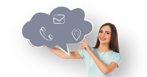 Contact Options Cloud Sign Woman PNG