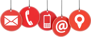Contact Options Hanging Signs PNG