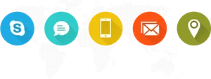 Contact Options World Map PNG