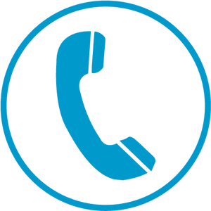 Contact Phone Icon Blue Circle PNG image