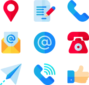 Contact Us Icons Set PNG image