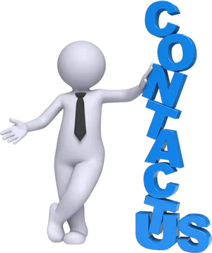 Contact Us3 D Figure Holding Sign