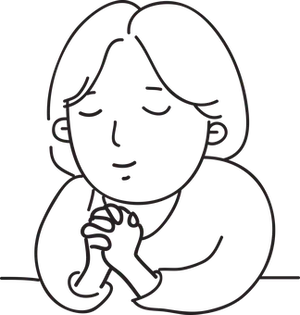 Contemplative Figure Line Art