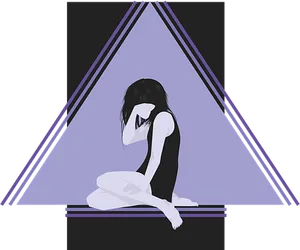 Contemplative Girlin Triangle Frame