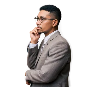 Contemplative Intellectual Man PNG Egv PNG