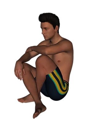 Contemplative Man3 D Render