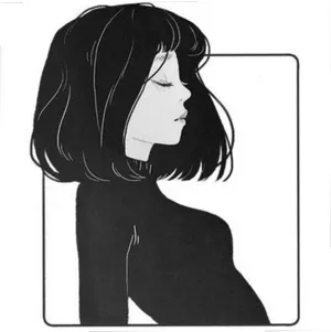 Contemplative Profile Line Art