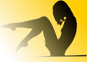 Contemplative Silhouette Woman