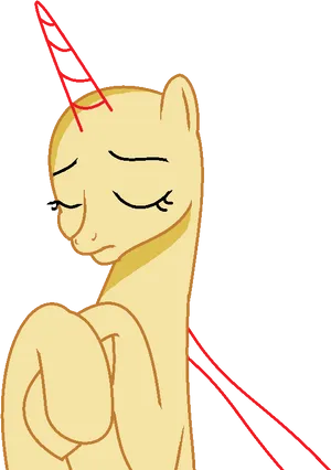 Contemplative Unicorn M L P Base PNG image