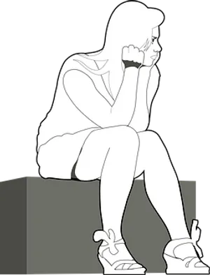 Contemplative Woman Silhouette