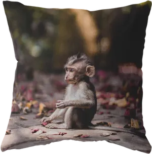 Contemplative Young Monkey PNG image