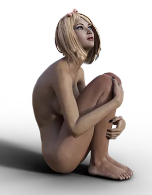Contemplative3 D Rendered Woman