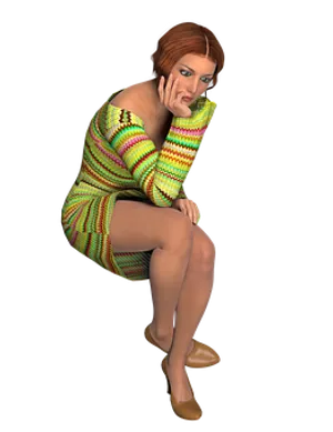 Contemplative3 D Rendered Woman