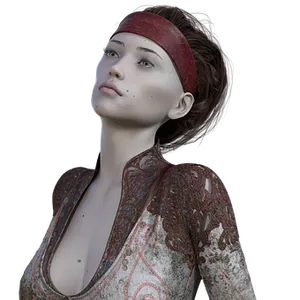 Contemplative3 D Rendered Woman