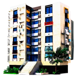 Contemporary Apartment Facade PNG 05242024 PNG