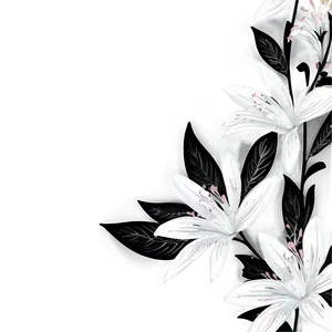 Contemporary Black White Flowers PNG 63 PNG