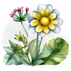 Contemporary Floral Watercolor PNG Crd PNG
