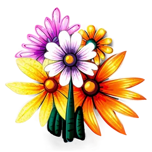 Contemporary Flower Doodle Png 06272024 PNG image