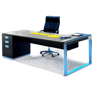 Contemporary Office Desk PNG 06122024