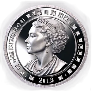 Contemporary Silver Coin Style PNG Inq