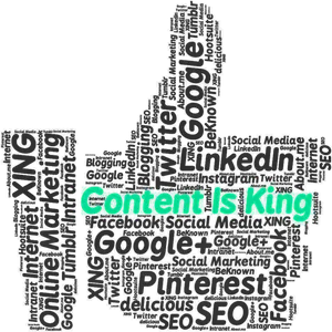 Content Is King Social Media Word Cloud PNG