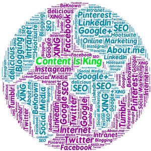 Content Is King Social Media Word Cloud PNG