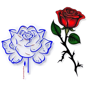 Contour Rose Tattoo Design Png Cwv PNG image