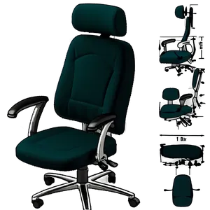 Contoured Desk Chair PNG Phr
