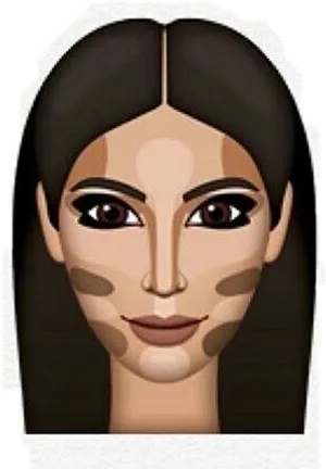 Contouring Makeup Technique Illustration