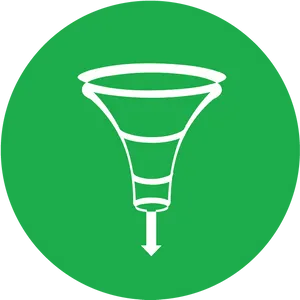 Conversion Funnel Icon Green Background PNG image