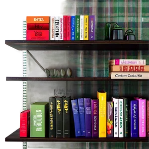 Cookbooks On Kitchen Shelf PNG 06262024