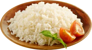 Cooked White Ricewith Tomatoand Basil PNG image