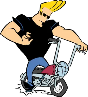 Cool Animated Biker Character PNG image