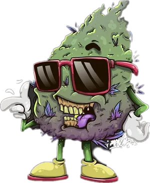 Cool_ Animated_ Weed_ Character PNG image