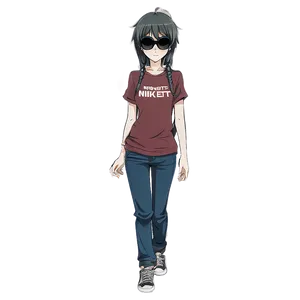 Cool Anime Character With Sunglasses Png Tgc PNG image